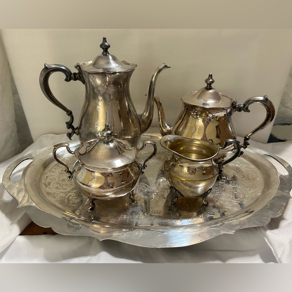 Poole Silver Co Other - Vintage 5-Piece EPC Poole Silver Co 150 Elegant Silverplate Tea Set and Tray